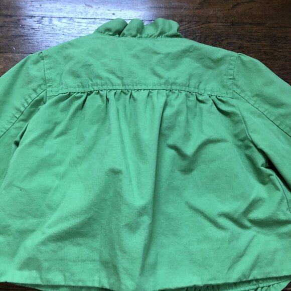 Cropped Green Jacket With Ruffles - Picture 7 of 7